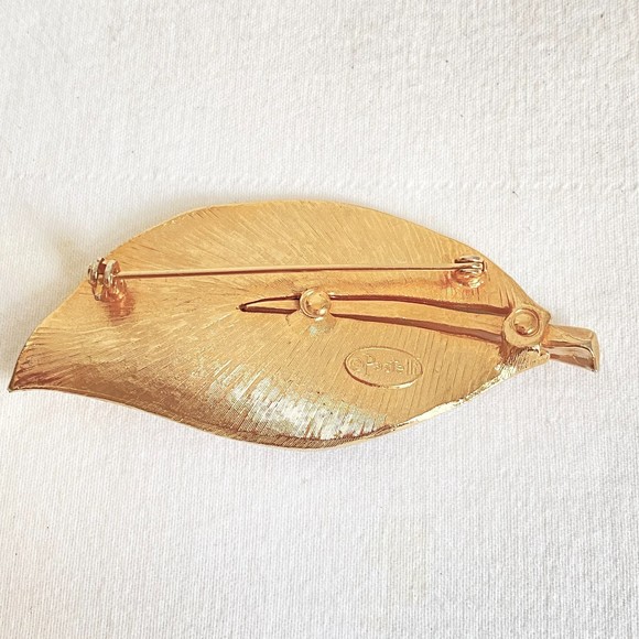 Pastelli Brushed Gold Tone Leaf Brooch - Picture 4 of 6